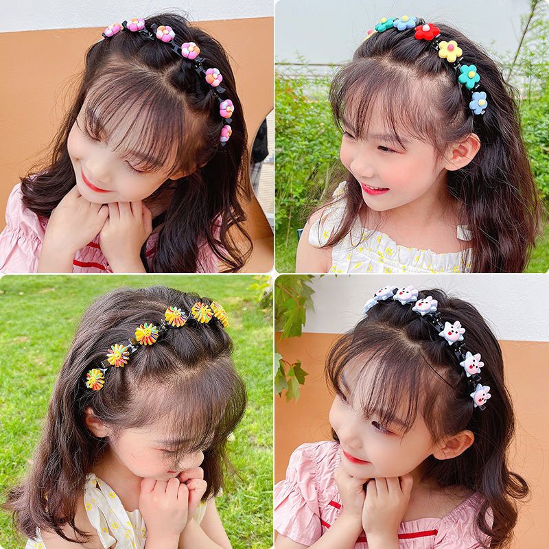 BD0021 Bando Jepit 2in1 Anak Perempuan Karakter Bunga Lucu / Bando Motif Korea Bando Aksesories rambut anak