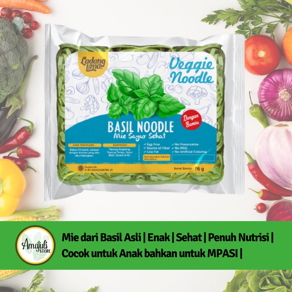 

Ladang Lima | Mie Basil Sehat | 76 Gram | GLUTEN FREE