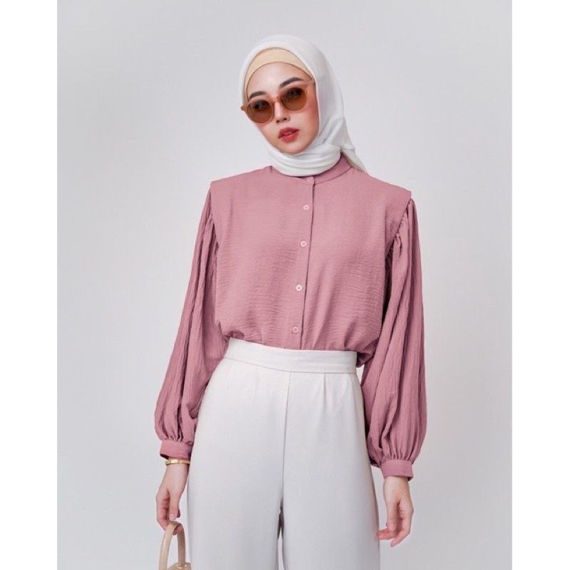 KEMEJA CRINCLE BLOUSE CRINCLE KANCING DEPAN