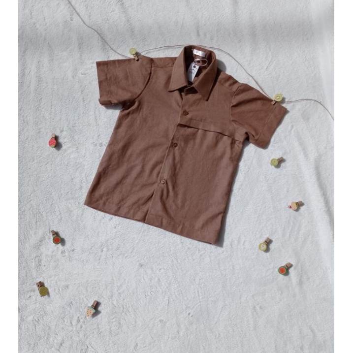 Kemeja Anak Cowok Warna Mocca