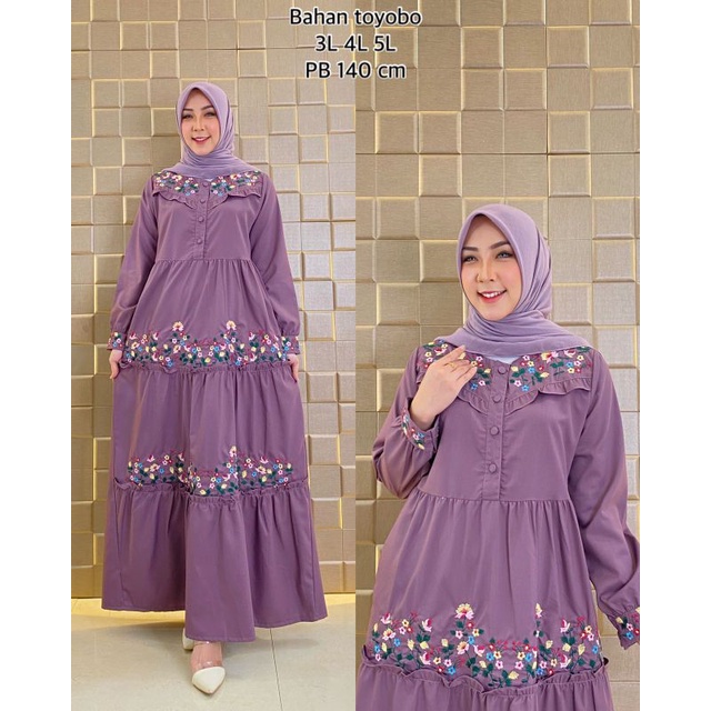 ZAJA - BAJU GAMIS FADHION PEREMPUAN SIZE JUMBO &amp; STANDARD KATUN TOYOBO POLOS BORDIR COMPUTER | GAMIS BORDIR KATUN TOYOBO BIG SIZE DAN SIZE STANDAR DESAIN MENAWAN DAN ELEGANT BUSANA MUSLIM PEREMPUAN / DRESS KATUN POLOS TOYOBO BORDIR