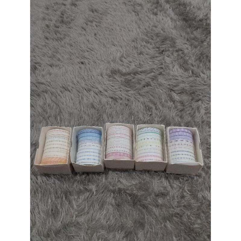 

Washi Tape Set 10s | Isolasi/ Selotip Kertas | DIY Journal Scrapbook