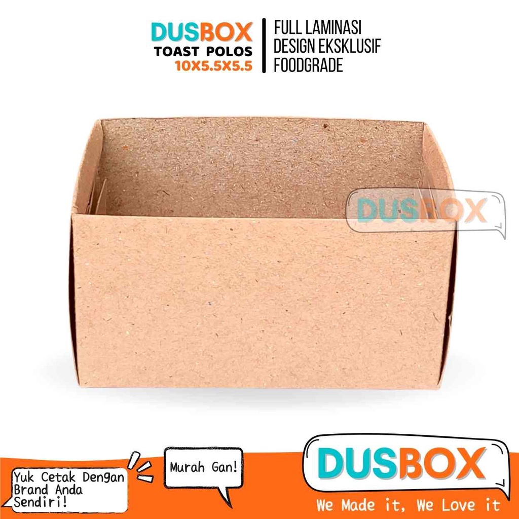 Toast Tray Polos / Toast Tray Box Roti Toast / Dus Toast Box / Dus Roti Bakar / Kardus Toast / Kemas