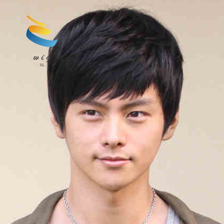 Stok produk cukup, pengiriman hari yang sama(pengiriman lokal)Wig Pria Bernapas Jaring Dalam Anak La