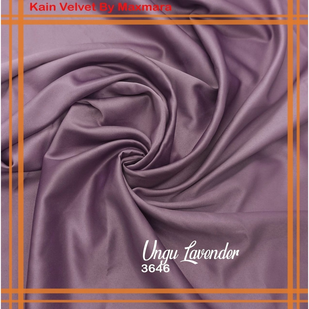 Bahan Multi Kain Satin saten Velvet maxmara Polos bridesmaid Meteran Super A Grade-3646 ungu lavender