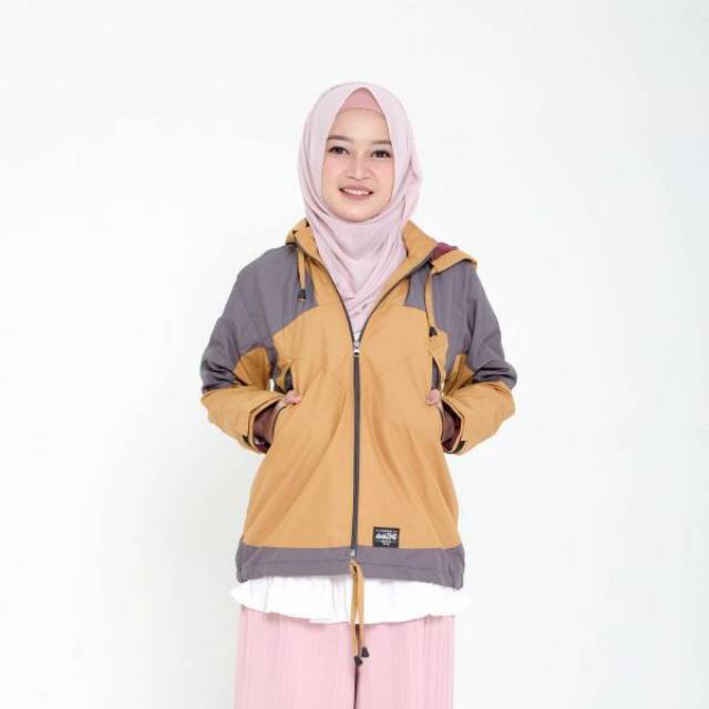 JAKET OUTDOOR WANITA WATERPROOF - ADV KUNING