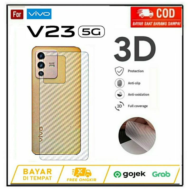 PROMO GARSKIN CARBON VIVO V23 5G V23E Y75 5G V21 4G/5G SKIN PROTECTOR TRANSPARAN