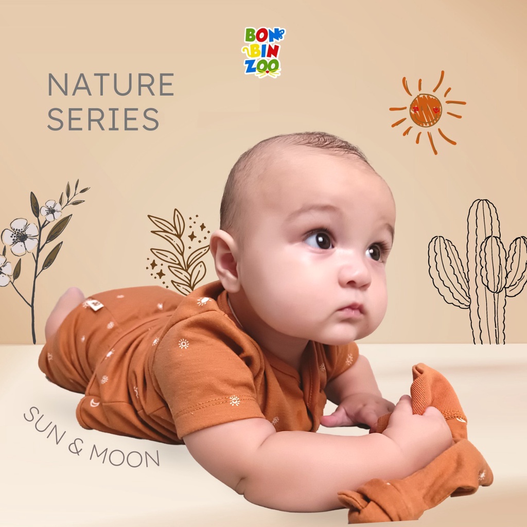 Bonbinzoo Setelan Piyama Panjang Nature Series 1-4 Tahun SML Baju Anak Bayi Bayi Baju Panjang Celana Panjang