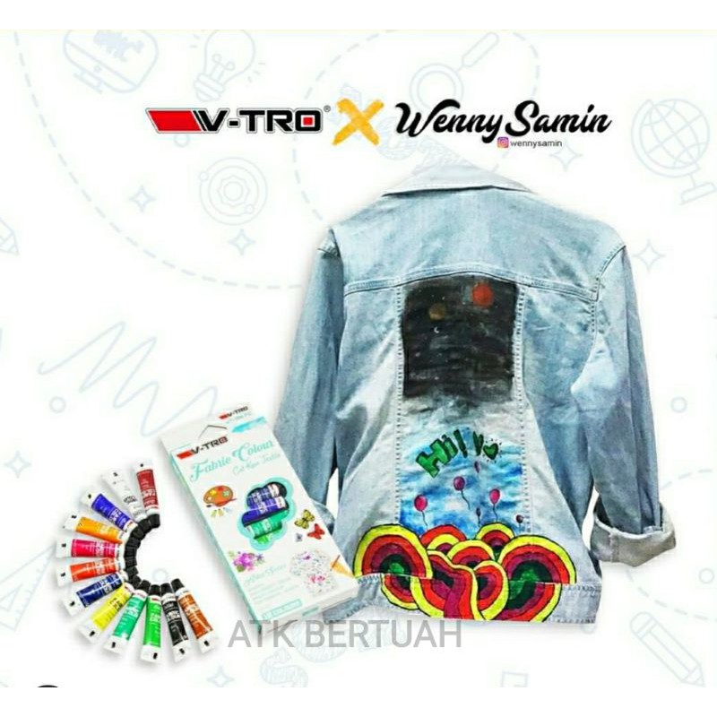 

VTRO V-TRO FABRIC COLOR SET 12 WARNA CAT KAIN TEKSTIL KAOS SEPATU