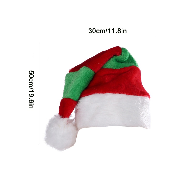 Topi Natal Bahan Plush Bulu Tebal Untuk Unisex