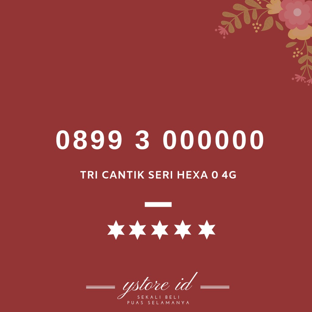 NOMOR CANTIK TRI 11 DIGIT SERI HEXA 0 KARTU PERDANA 4G NOMER BELAKANG UJUNG AKHIRAN EKOR 000000 993