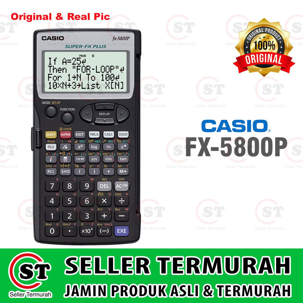 

CASIO FX 5800 P FX 5800P FX5800P RESMI Original Kalkulator Surveyor Ukur Tanah Teknik Scientific