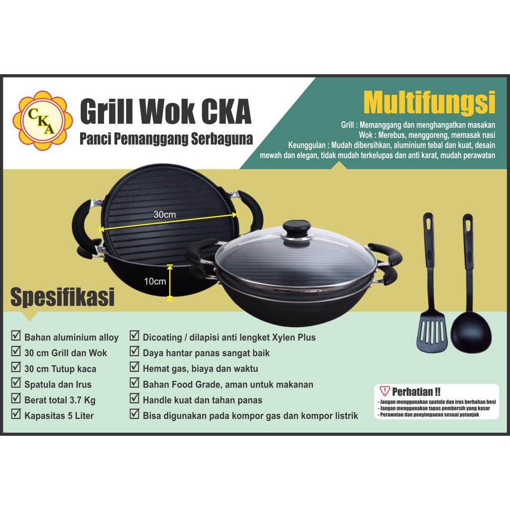 WAJAN anti lengket Garansi 1th GRILL WOK CKA