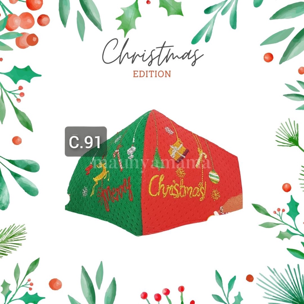 CUSTOM MASKER BORDIR NATAL GROSIR