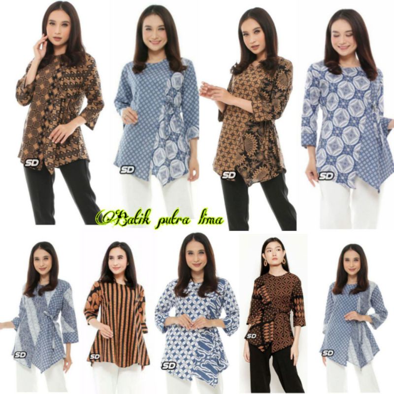 Atasan Blouse BatikPutraLima Blus Wanita Lengan 3/7