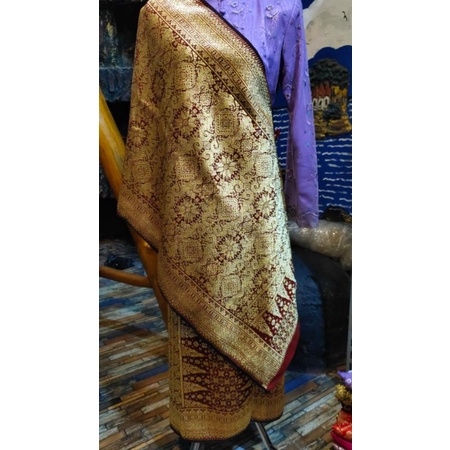 songket motif lepus kwaliatas gebeng benang benang berlian