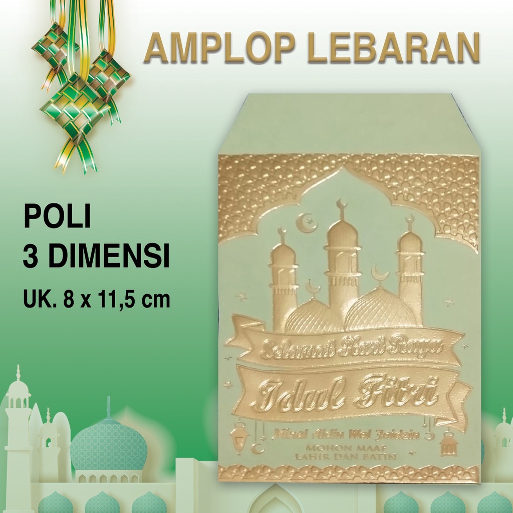 

Amplop Lebaran (Gold Emboss/timbul)