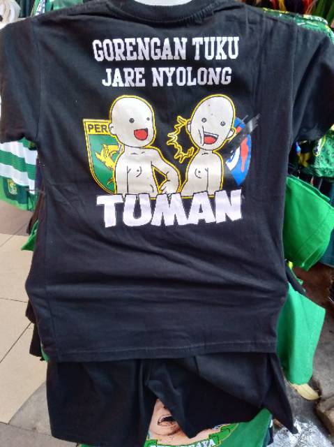 Kaos Kids AREMA TUMAN Hitam Maling Gorengan Bonek Persebaya Setelan Anak