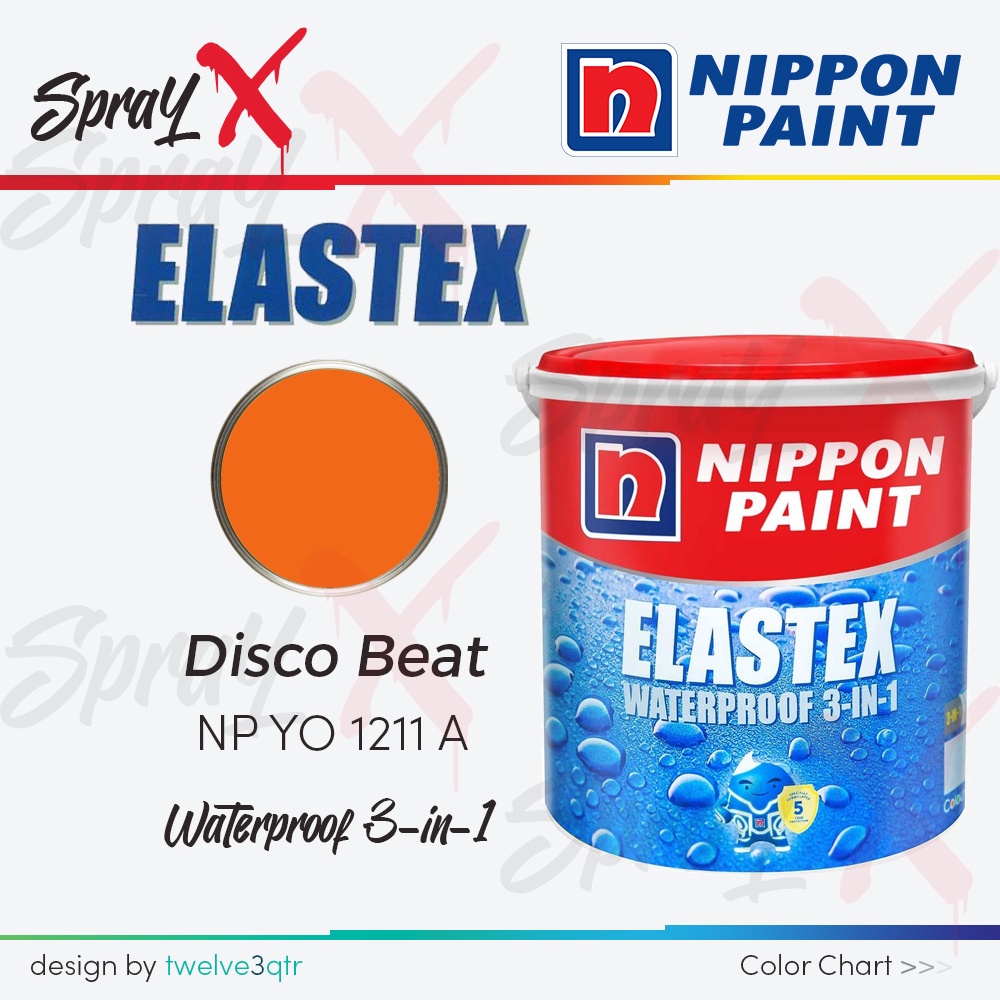 ELASTEX WATERPROOF 3-IN-1 DISCO BEAT #1211 4 KG / CAT ANTI BOCOR NIPPON PAINT