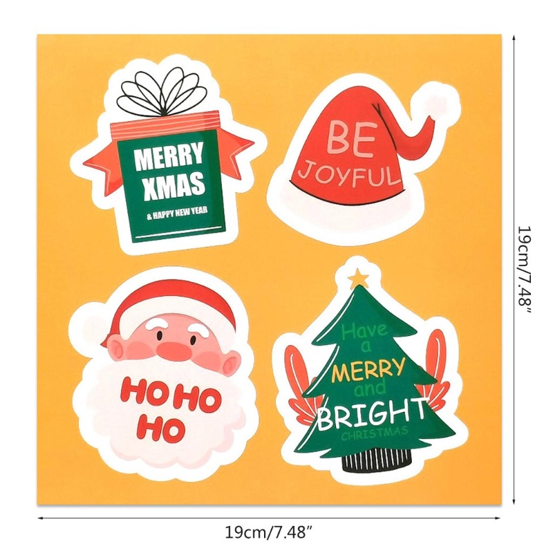 Zzz 20pcs / 5 Lembar Stiker Label Motif Natal Untuk Kotak Hadiah