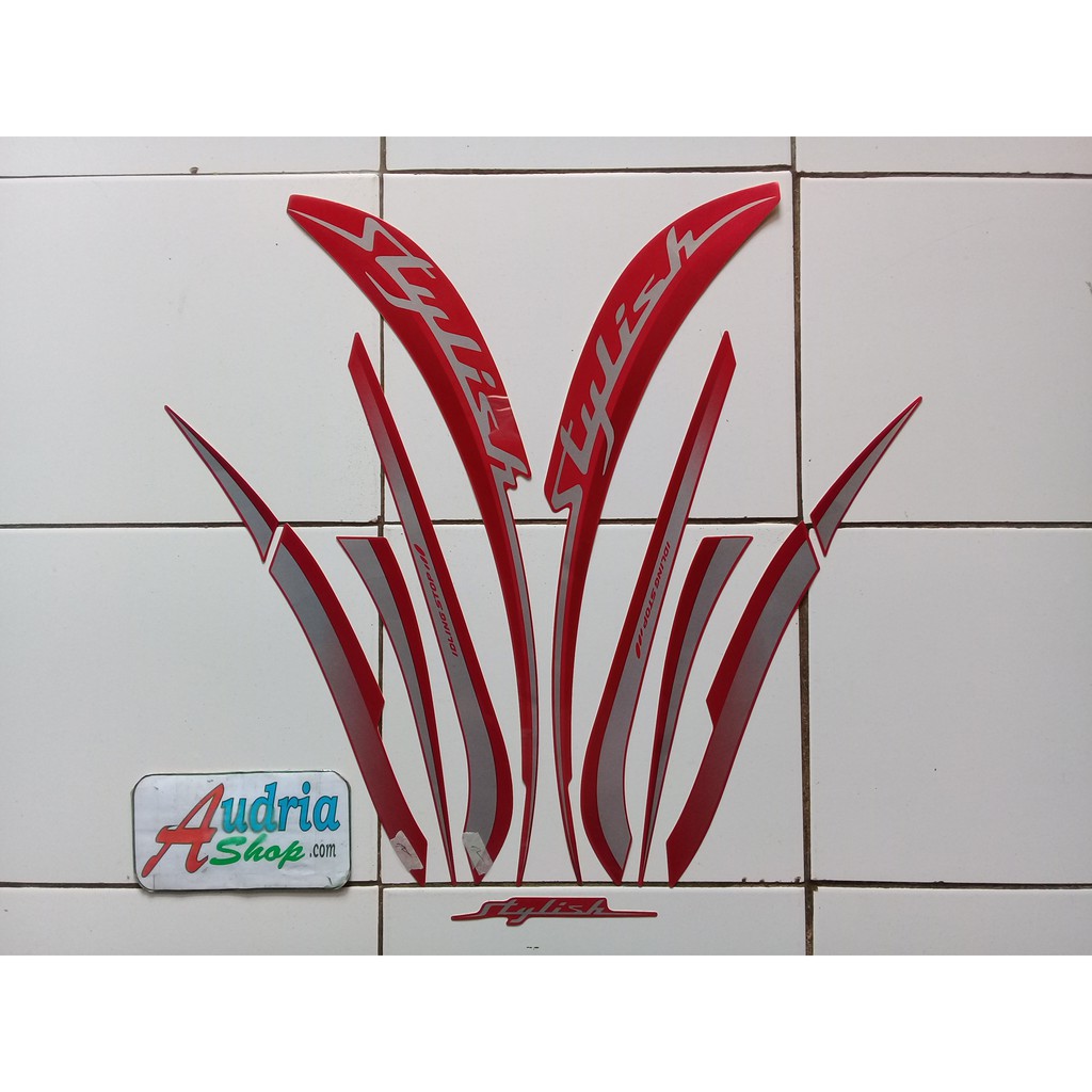 Striping Stiker Motor Honda Scoopy Stylish 2019 Matte red