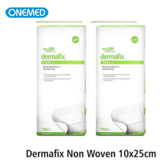 Plester Dermafix Non Woven 10 x 25 cm Box Isi 10's Onemed