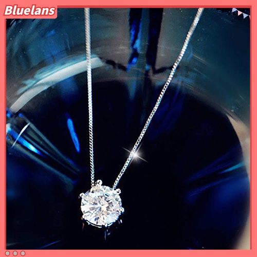 Kalung Rantai Klavikula Pendek Bahan 925 Sterling Silver Aksen Berlian Imitasi Untuk Wanita