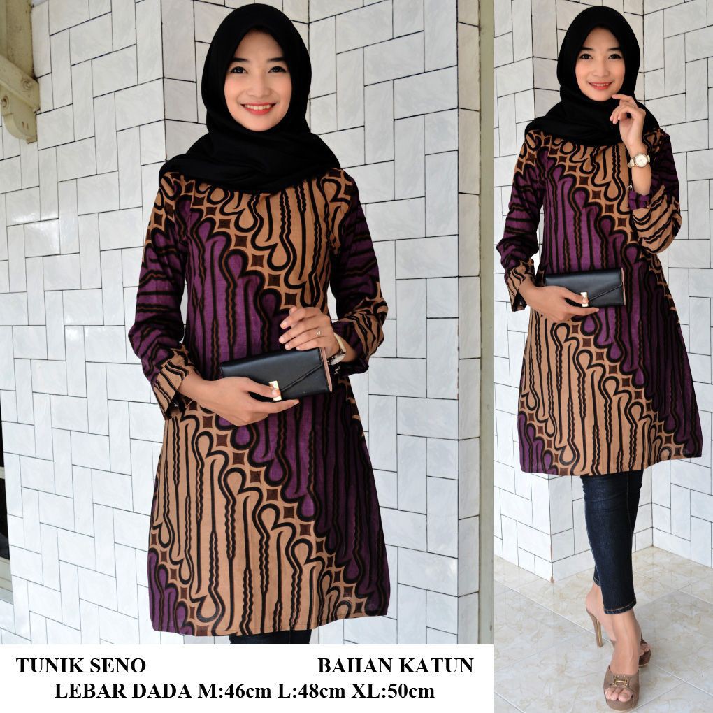 Hot Promo Tunik Batik Atasan Batik Wanita Seragam guru Baju Kerja Batik Wanita Murah