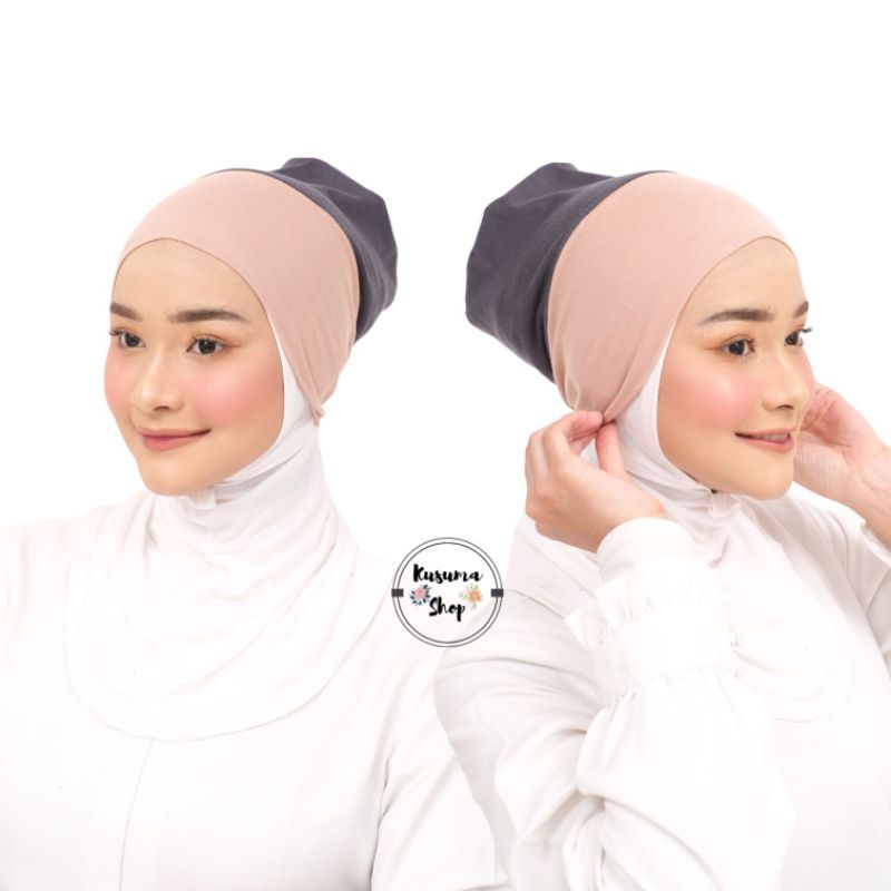 Inner bandana bahan kaos 2 warna /daleman hijab 2 warna