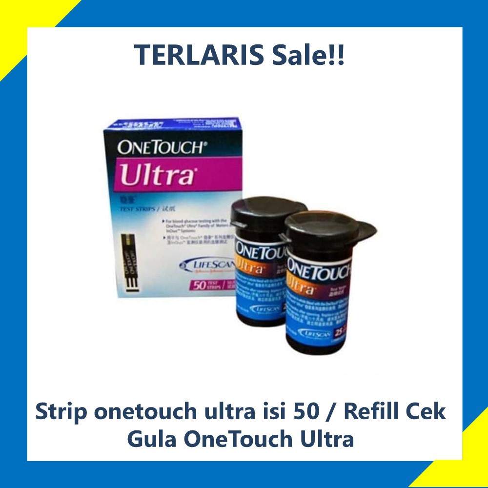 TERMURAH  Strip onetouch ultra isi 50 / Refill Cek Gula OneTouch Ultra