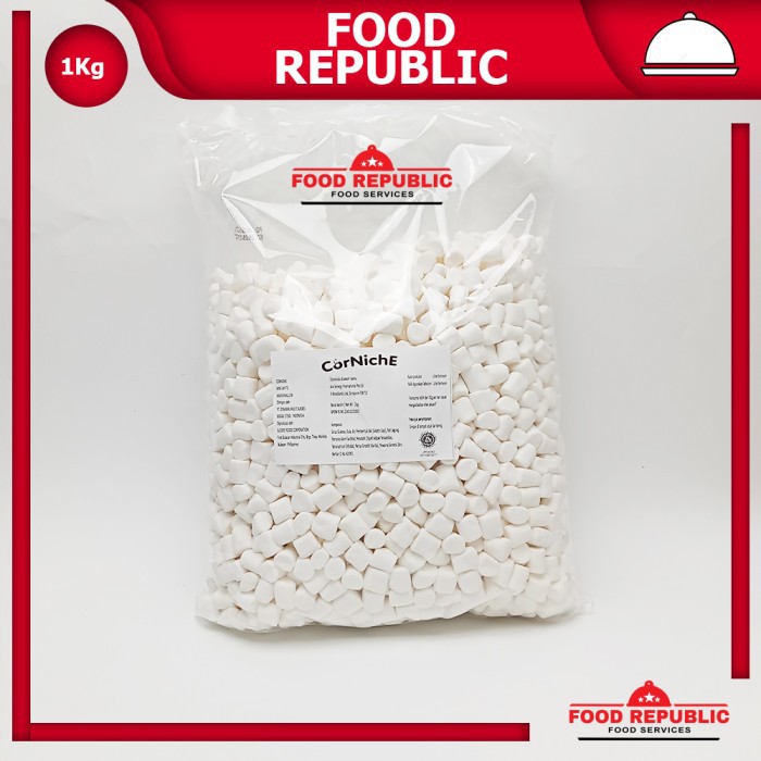 CORNICHE WHITE MINI MARSHMALLOW 1 KG - MARSHMALLOW PUTIH KECIL HALAL