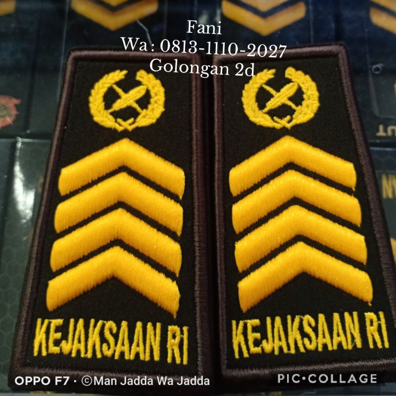 Pangkat PDH Bordir Kejaksaan RI Gol Pangkat Kejaksaan RI Bordir Gol 2D.