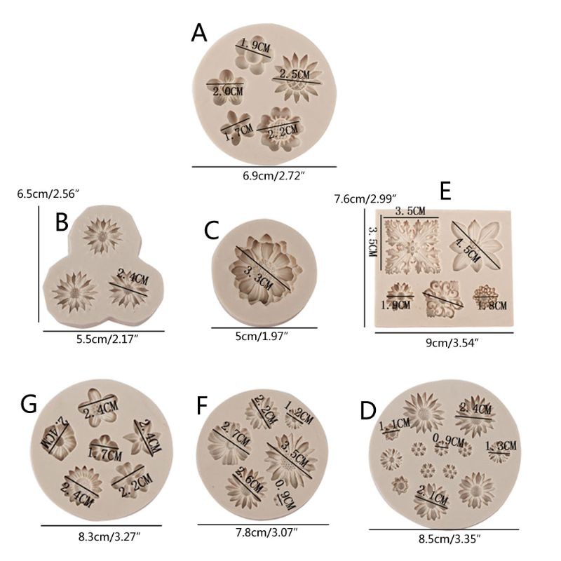 Cetakan Resin Bentuk Bunga Mawar Daisy Bahan Silikon Untuk Kue