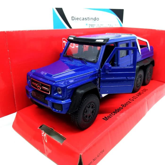 dct268 Welly Nex 1:34 MercedesBenz G 63 AMG 6X6 Biru