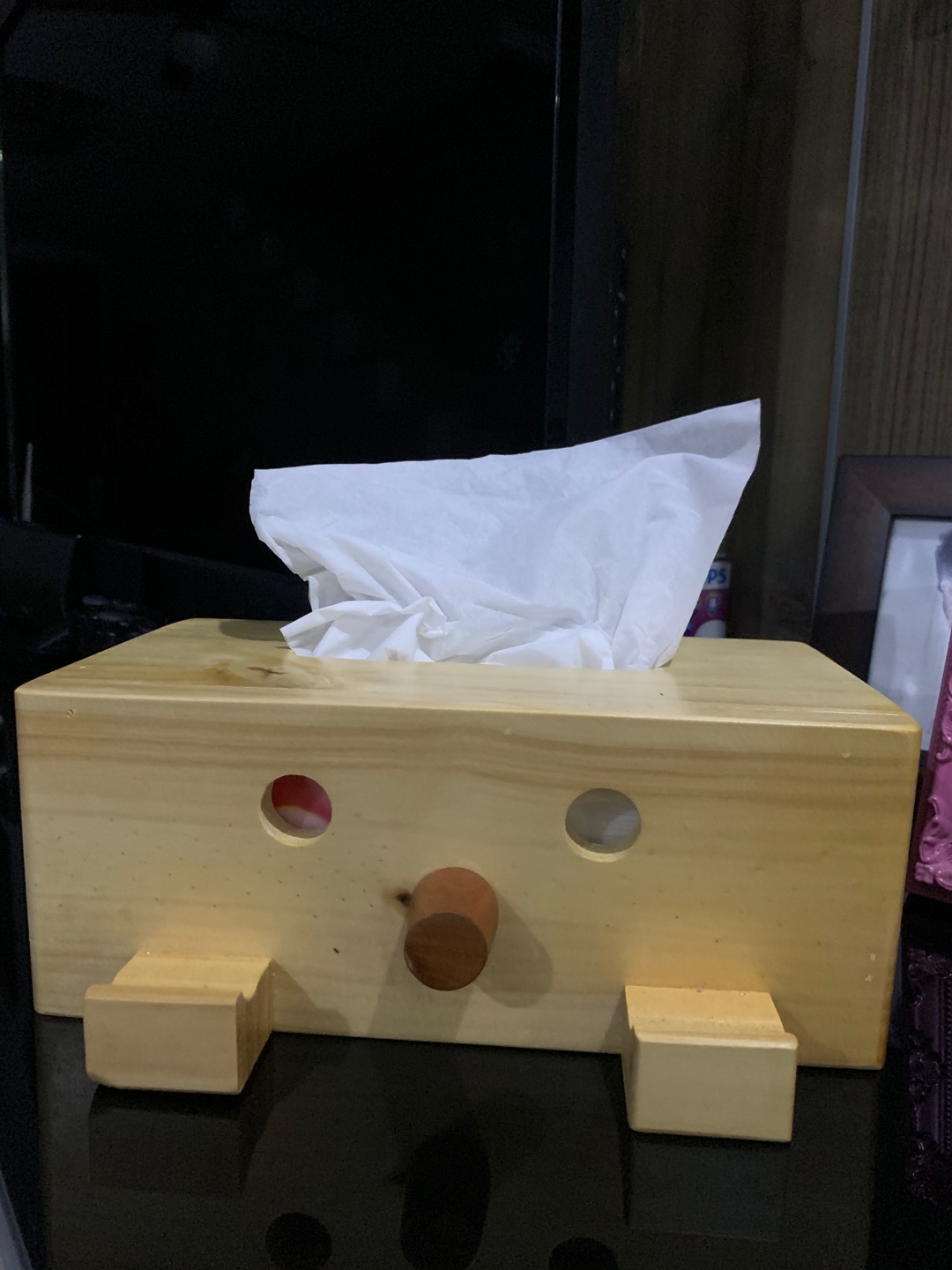 Kotak Tissue Kayu Pinokio - Tempat Tisu Kayu - Box Tissue Unik