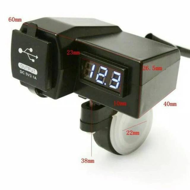 Volmeter/Charger Hp Usb Body Volmeter 3in1 Universal Nmax,Pcx,Aerox,Lexi,Mio,Vario,Xmax Dll