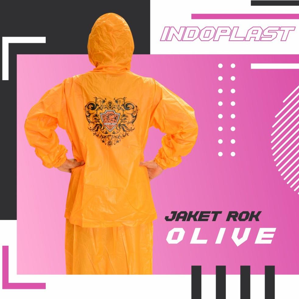 [PRODUK Z6HFJ] Jas Hujan Anak Remaja OLIVE INDOPLAST Setelan Jaket Rok Mantel Perempuan 7, 8, 9, 10,