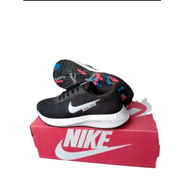 PROMO//SEPATU NIKE ZOOM ANAK TERBARU HITAM PUTIH / SEPATU SNEAKERS IMPORT SEKOLAH HITAM