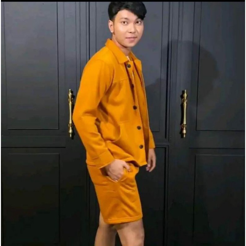 TERBARU JAKET PRIA | SHACKET JACKET FLECEE-Setelan mustrad