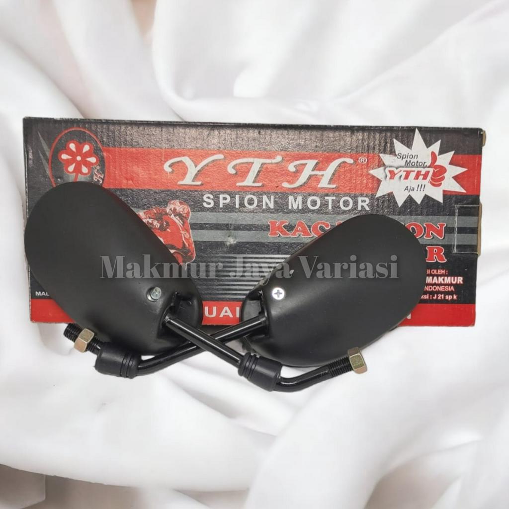 Kaca Spion Model Motor Honda Supra Tangkai Hitam Drat Spion Honda/ 14 MM Model Standar Universal All Motor Honda