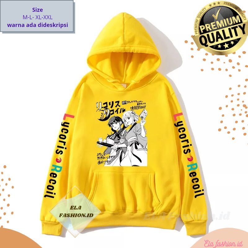 Chisato Nishikigi Anime Lycoris Recoil Manga Jepang Hoodie Jacket Sweater Kawaii