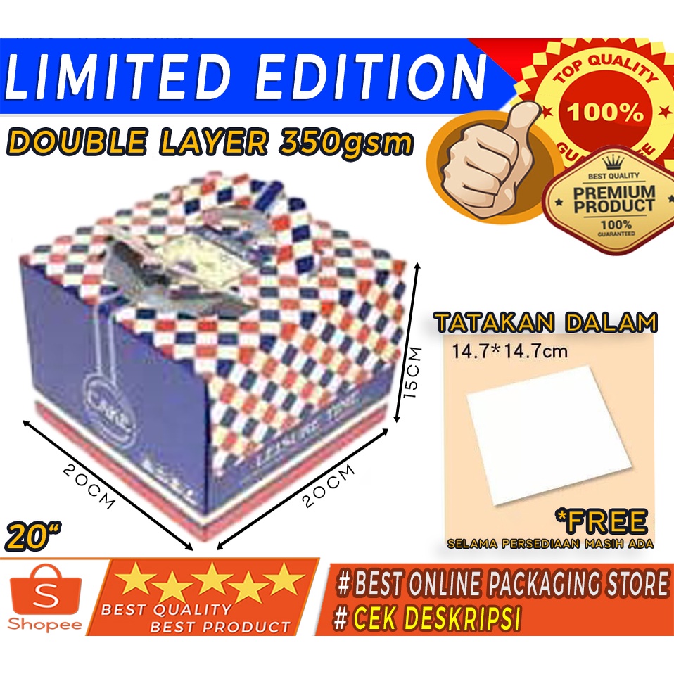 

DUS KUE KERTAS CANTIK UKURAN 20X20X15CM - JP2003