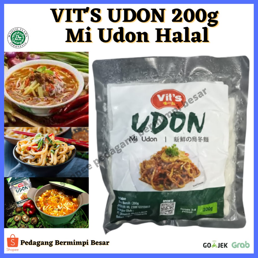 Vits Japanese Udon Noodles 200g/ Vit's Udon Halal 200g/ Mie Udon Jepang Import Halal/ VITS UDON 200g