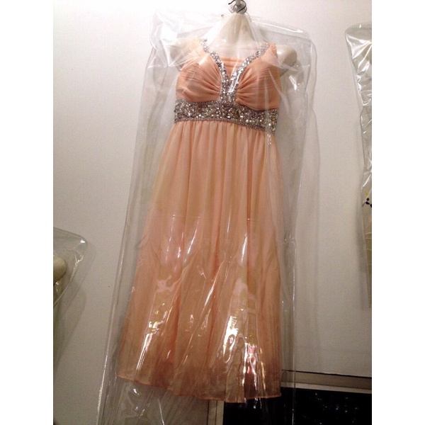 Elegan Party Midi Dress - Peach