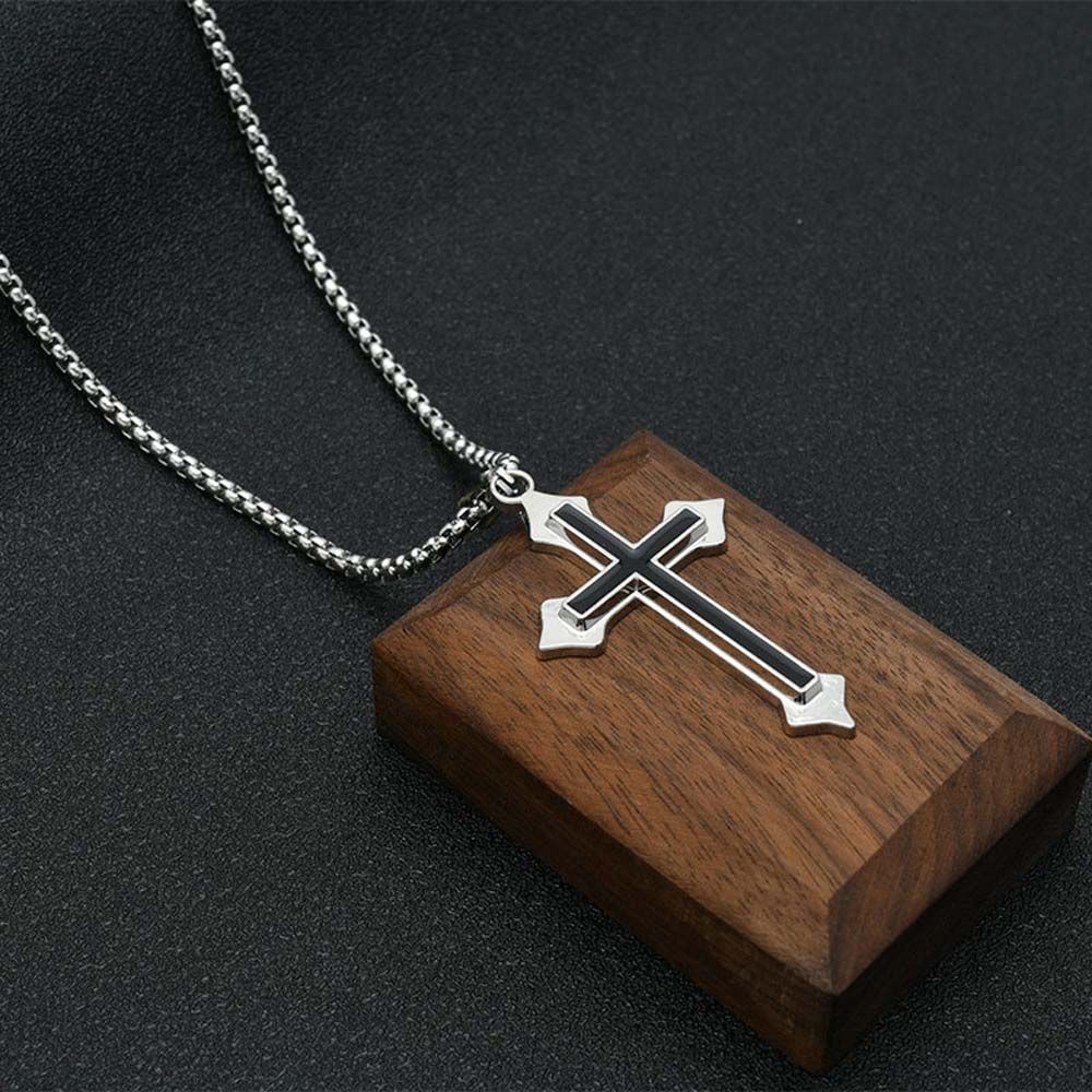 Needway  Party Gifts Cross Necklaces Vintage Clavicle Chains Men Necklaces Punk Stainless Steel Fashion Cool Gothic Street Style Cross Pendants/Multicolor