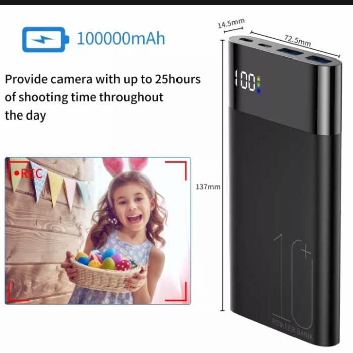 Spy Cam Powerbank Pantau Live Support IR 10000mAh