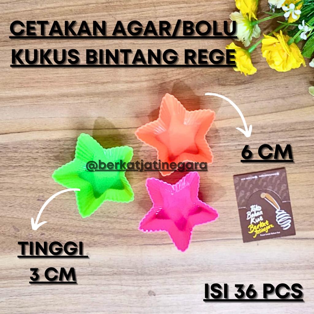 CETAKAN AGAR &amp; BOLU KUKUS BINTANG REGE/ CETAKAN AGAR ISI 36 PCS