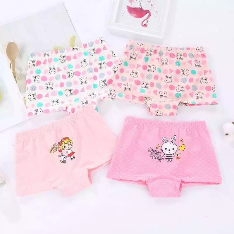 SET Celana Dalam Anak Segiempat Bahan Katun Import Premium isi 4 Free Box Lucu Boxer Anak Perempuan Murah Celana Dalam Anak Perempuan Lucu