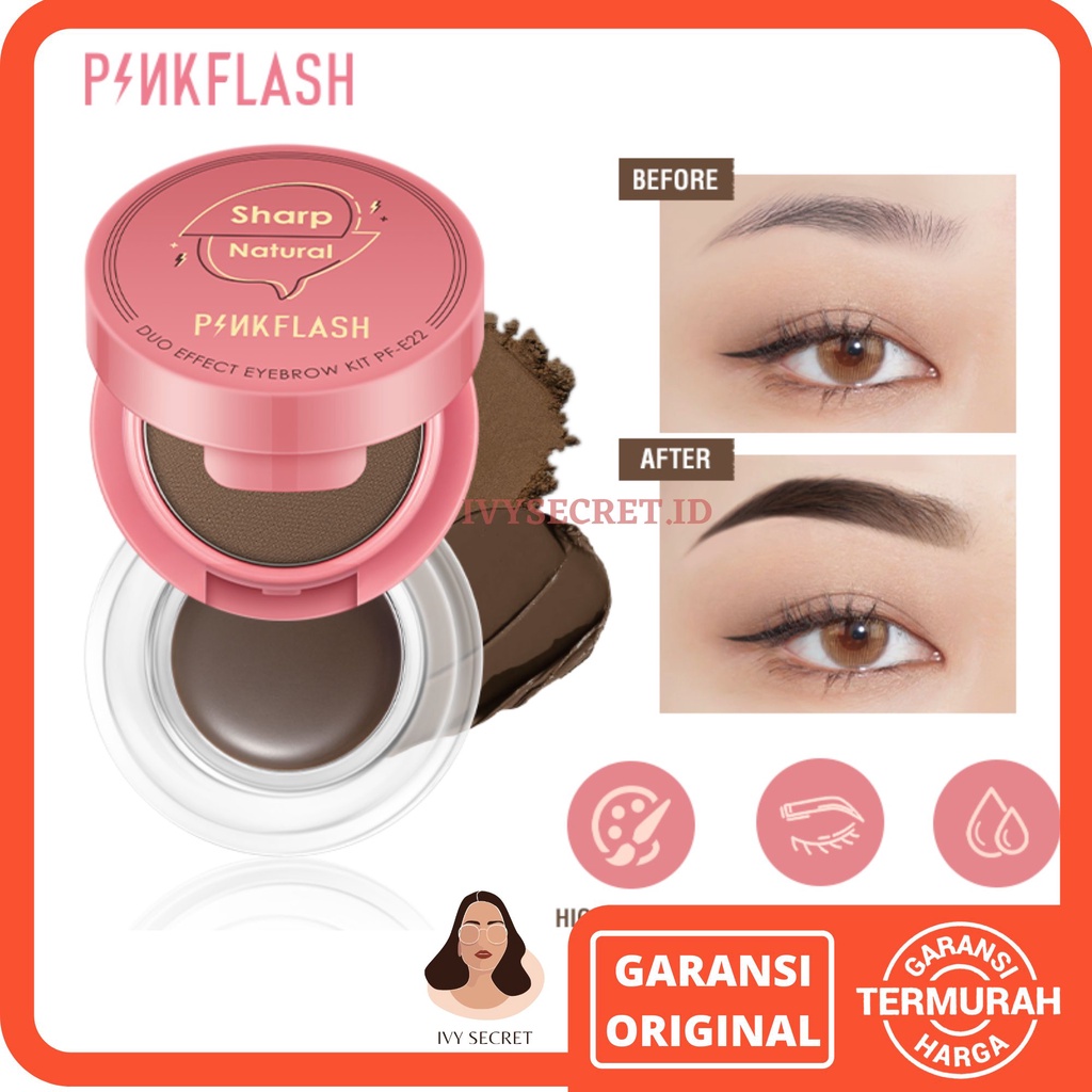 Pinkflash Eyebrow Duo Effect Eyebrow Cream Pinkflash Eyebrow Powder Pinkflash Pensil Alis Pinkflash Eyebrow Pink Flash