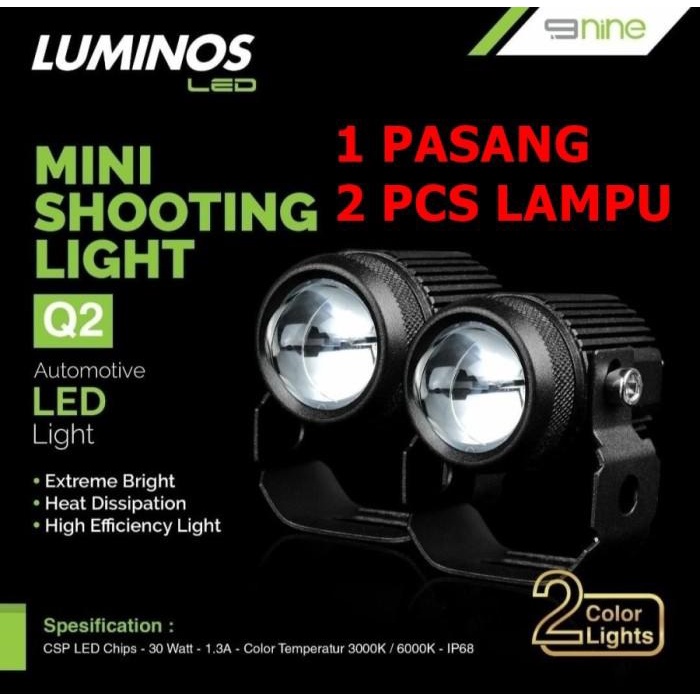 LAMPU LED TEMBAK SOROT LASER 2 WARNA ORIGINAL LUMINOS Q2